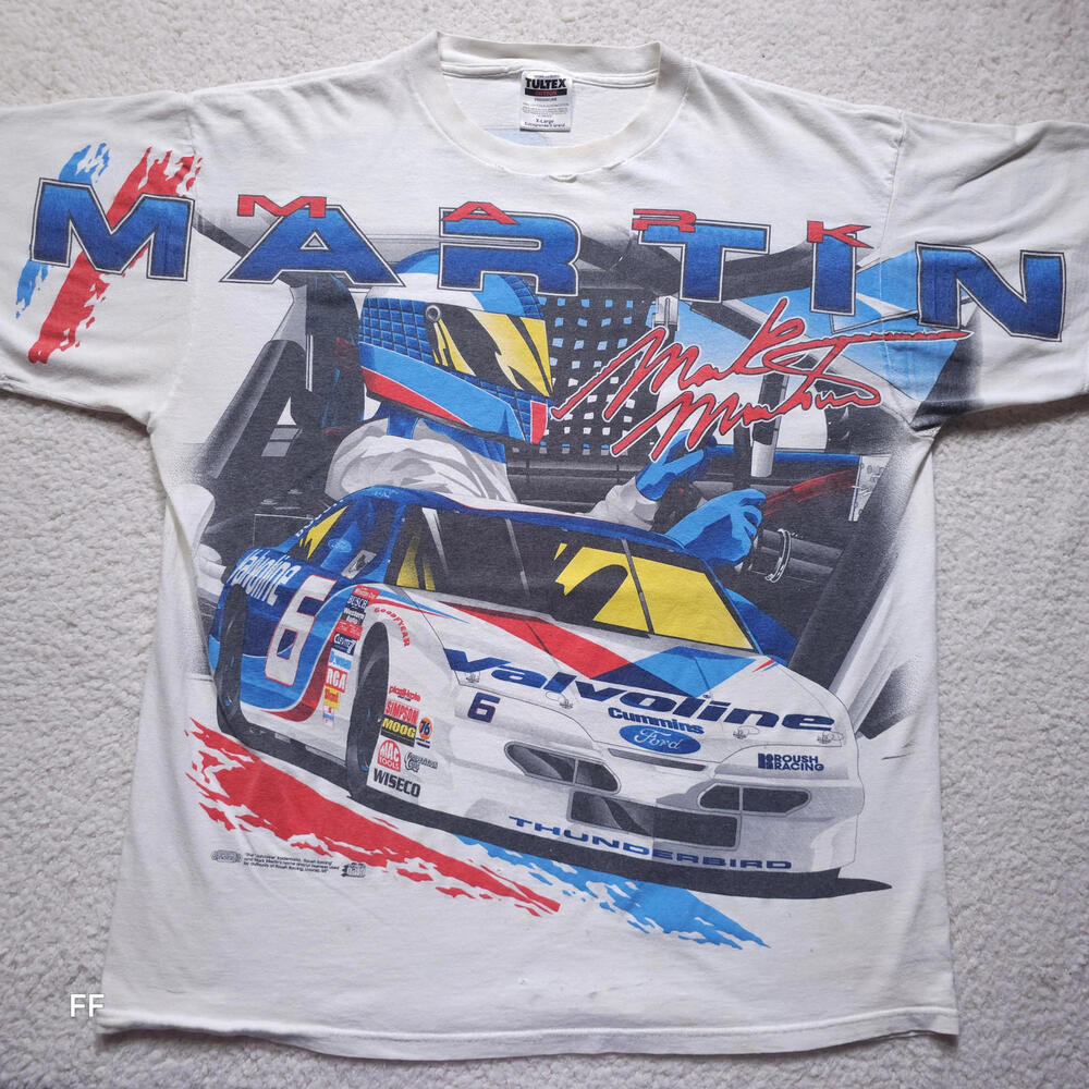 Tultex Valvoline Mark Martin X-Large White NASCAR Racing Graphic T-Shirt